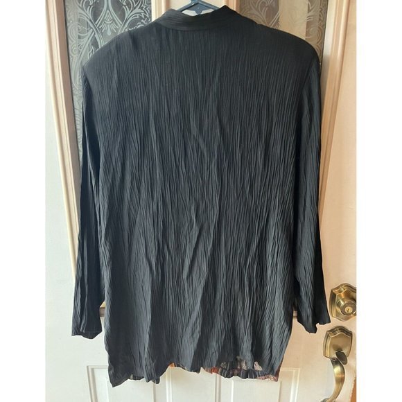 Vtg GANTOS 8 Asian Inspired Shirt Jacket Multicolor Colorblock Flocking Jacket - Picture 6 of 6